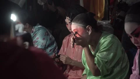 Chinese opera performers Stock Footage 261965299