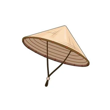 Chinese or vietnamese triangle hat. Bamboo hat. Rice hat. Vector graphic Stock Illustration