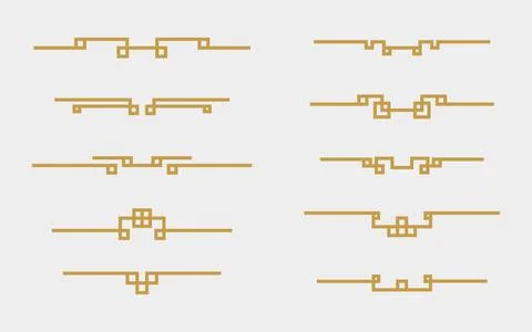 Chinese Oriental Frame Divider set Stock Illustration