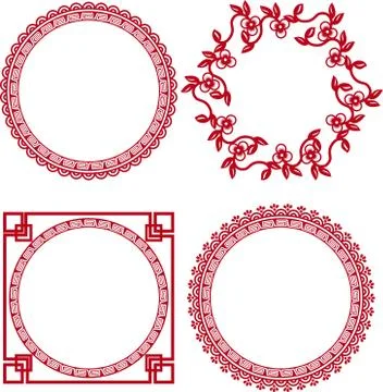 Chinese ornamental frames 스톡 일러스트