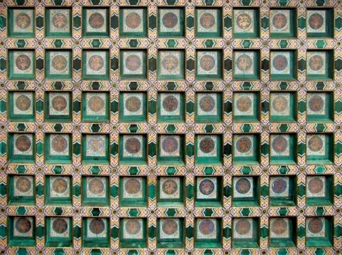 Chinese painted ceiling Stock Photos