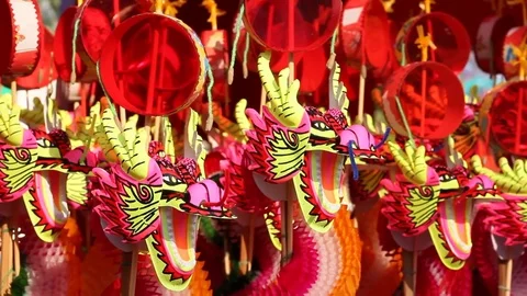 Chinese paper dragon. Stock Footage 72563859