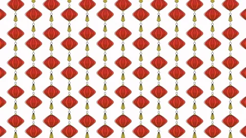 Chinese paper lantern pattern Flat animation. Stock Footage 145180814