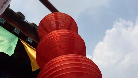 Chinese Paper Lanterns Stockbeeldmateriaal 112089516