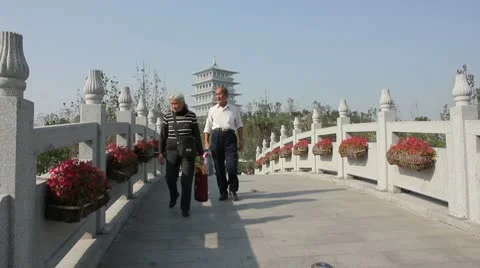 Chinese park Stock Footage 10594261