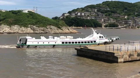 Chinese Passenger Boat Video stock 137745385