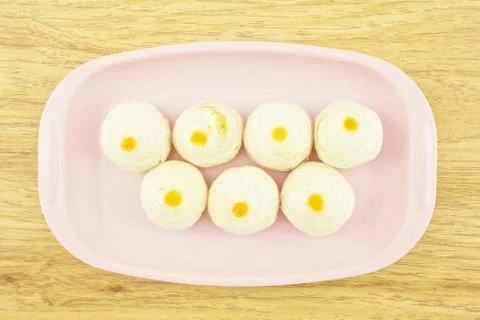 Chinese pastry on pink tray Stock Photos