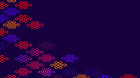 Chinese pattern abstract line 3D virtual isometric lighting moving, Vintage Video stock 108979600