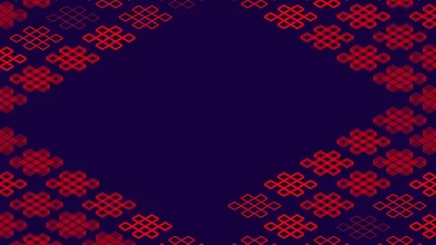 Chinese pattern abstract line 3D virtual isometric lighting moving, Vintage Stock Footage 109043761