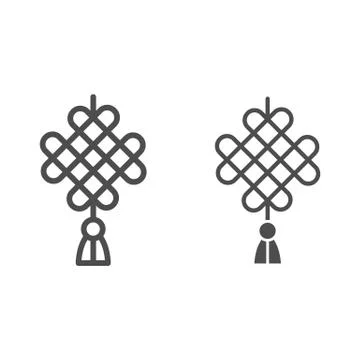 Chinese pattern line and solid icon, chinese mid autumn festival concept, celtic Stock Illustration