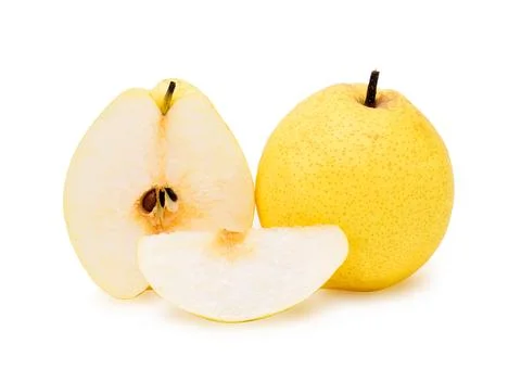 Chinese pear on white background Stock Photos