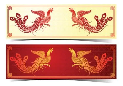Chinese phoenix template Stock Illustration
