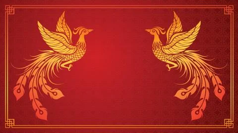 Chinese phoenix template Stock Illustration