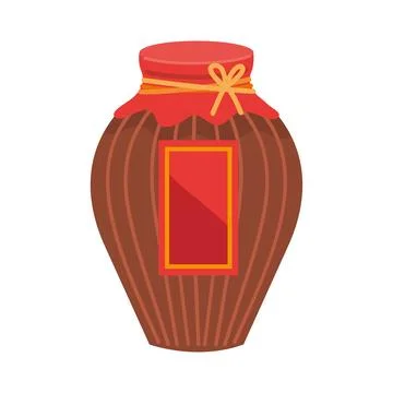 Chinese pot with preserves Stock Illustration