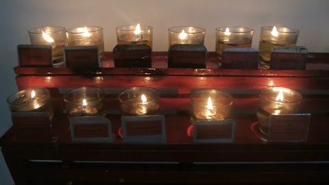 Chinese Prayer Candles Stock Footage 121698645