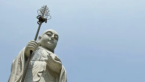 Chinese priest statue Stock Footage 98129287