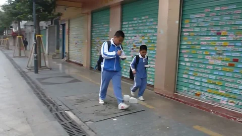 Chinese primary school students Stock Footage 74184100