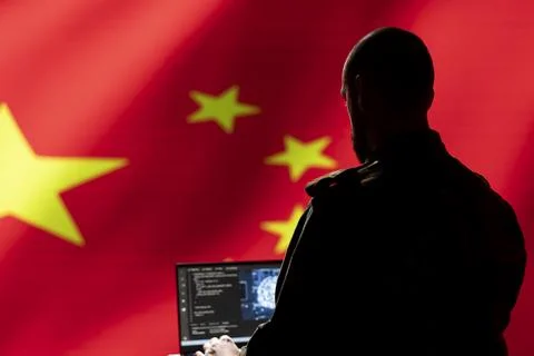 Chinese programmer making bot accounts on social networks using AI Foto stock