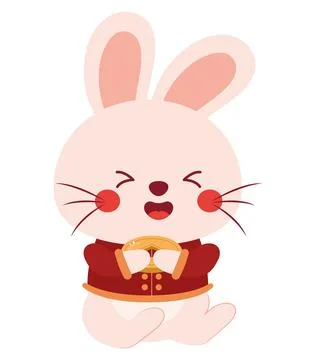 Chinese rabbit design Stock Illustration