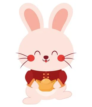 Chinese rabbit illustration Stock Illustration