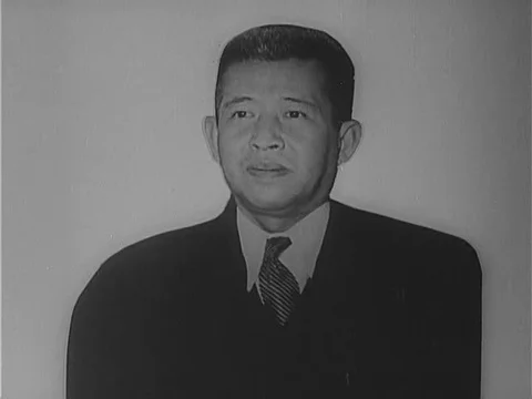 A Chinese radio broadcaster speaks of traitorous Thai statesman Pridi Banomyong, Stock Footage