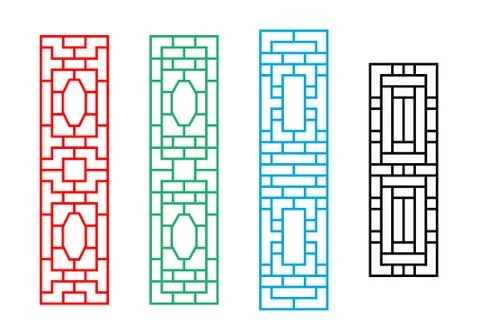 Chinese rectangle window frame in vector design Stock Illustration