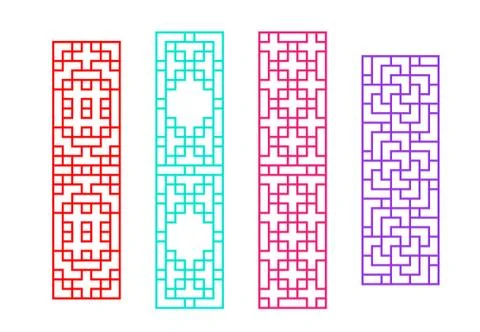 Chinese rectangle window frame in vector design Stock Illustration