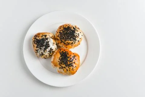 Chinese red bean paste cakes Stock Photos