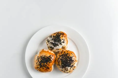 Chinese red bean paste cakes Stock Photos