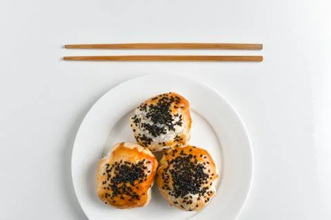 Chinese red bean paste cakes Stock Photos