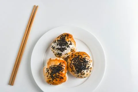 Chinese red bean paste cakes Stock Photos