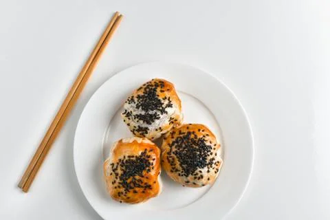 Chinese red bean paste cakes Stock Photos