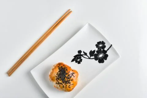 Chinese red bean paste cakes Stock Photos