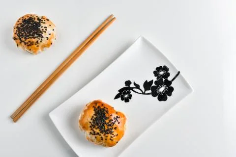 Chinese red bean paste cakes Stock Photos