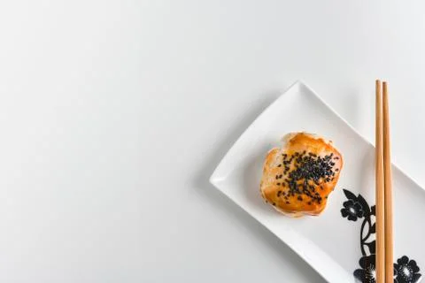 Chinese red bean paste cakes Stock Photos