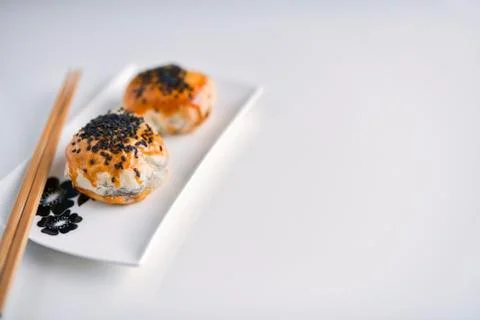 Chinese red bean paste cakes Stock Photos