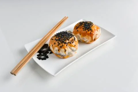 Chinese red bean paste cakes Stock Photos