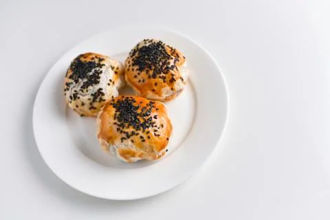 Chinese red bean paste cakes Stock Photos