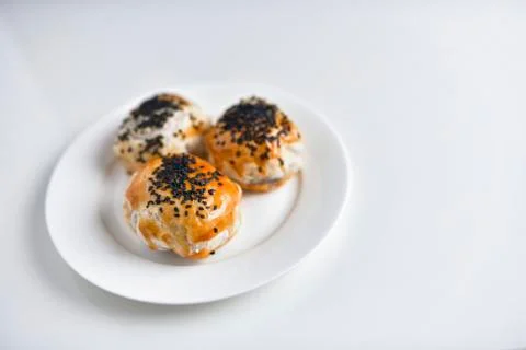 Chinese red bean paste cakes Stock Photos