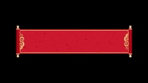 Chinese Red Blank Scroll Unfolding Animation Stock Footage 275586093