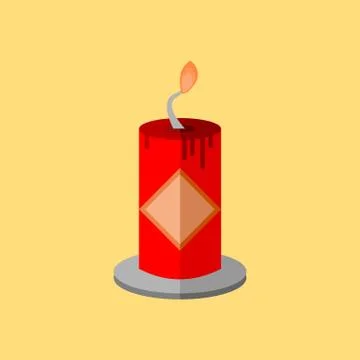 Chinese Red Candle Light Vector Illustration Graphic Stock Illustration