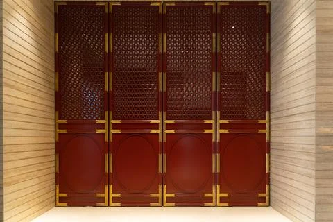 Chinese red door Stock Photos