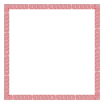 Chinese red frame on white background . vector design Stock Illustration