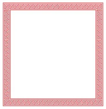 Chinese red frame on white background . vector design Stock Illustration