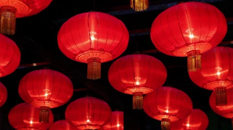 Chinese red lantern Stock Footage 28602387