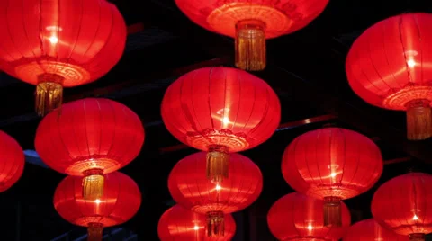 Chinese red lantern Stock Footage 28604215