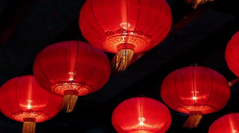 Chinese red lantern Stock Footage 28624284