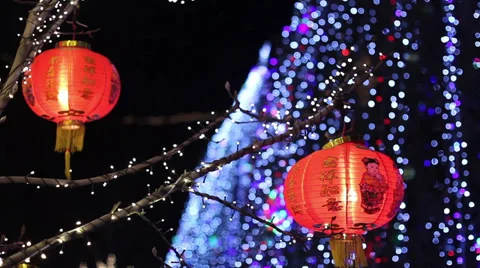 Chinese red lantern Stock Footage 28635335