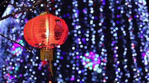 Chinese red lantern Stock Footage 28640857