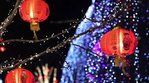 Chinese red lantern Stock Footage 28643362